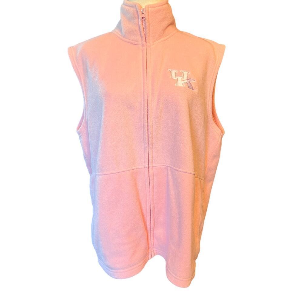 Weatherproof Women's Pink Fleece Vest.  UK Logo on Chest.  Size Large